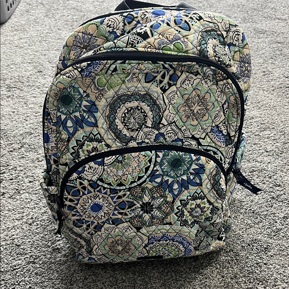Vera Bradley Blue and Green Patterned Backpack